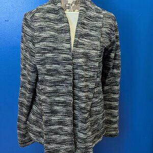 Van Hausen Chunky Cardigan/Sweater w/ Black & White Heathered-like, Large